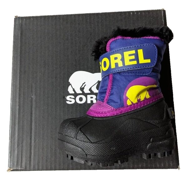 Sorel Toddler Boys Girls COMMANDER Snow Boot Winter Plush Furry Bright P… - Picture 2 of 12
